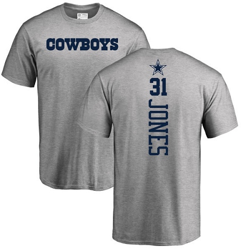 Men Dallas Cowboys Ash Byron Jones Backer #31 Nike NFL T Shirt